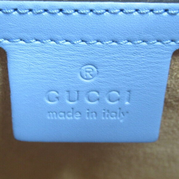 Gucci Sylvie Shoulder Bag Leather Blue - Picture 6 of 9